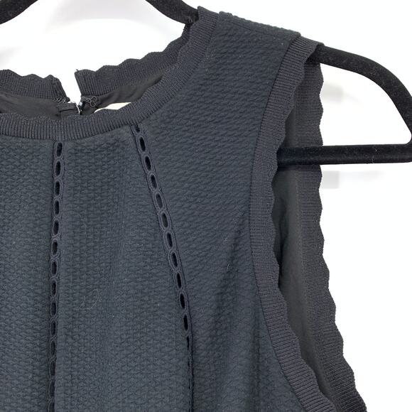 Rebecca Taylor Womens Sz 10 Dress Scalloped Edges Flounce Hem Black Sleeveless - Picture 3 of 8